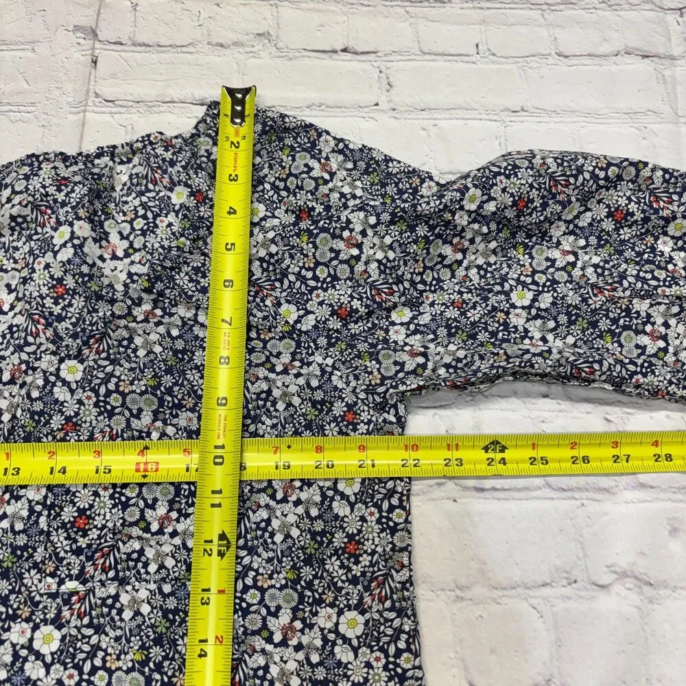 J. Crew Liberty Fabrics Women Blouse Top Shirt Size Medium Floral Cotton C132 11